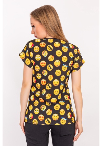 Unisex Siyah Emojiler Desenli Likralı Doktor Hemşire Hastane Scrubs Tek Üst Forma Siyah-sarı Siyah-sarı Unisex Siyah Emojiler Desenli Likralı Doktor Hemşire Hastane Scrubs Tek Üst Forma Siyah-sarı Siyah-sarı