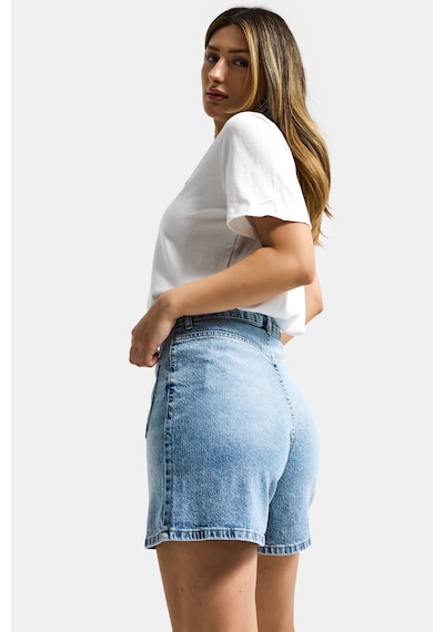 Itsbasic Kadın Snow Kot 4s6-32 Mom Fit Önden Cepli Denim Şort