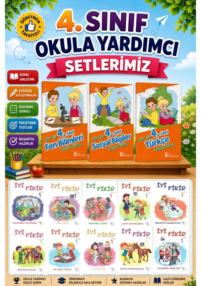 4.sınıf Çıtır Çıtır Türkçe + Fen Bilimleri + Sosyal Bilgiler + İyi Fikir Hikaye Seti