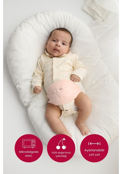 Pembe Doğal Kiraz Çekirdeği Dolgulu Bebek Kemeri Kiraz Çekirdekli Bebek Bel Kemeri