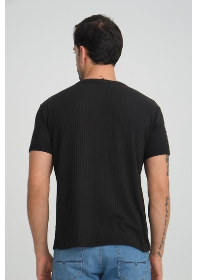 Alexander Gardi Alexandergardı Fitilli V Yaka Regular Fit T-shirt E24-74602 001