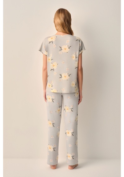 Suwen Grace Gömlek Yaka Pijama Takımı Sh26613660b1194 Yeşil