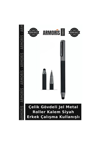 Çelik Gövdeli Jel Metal Roller Kalem Siyah Erkek Çalışma Kullanışlı Çok Renkli