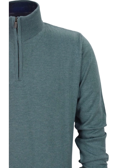 Erkek Spor Düz Fermuarlı Yaka Kazak R22949 Bgl-st03181 001