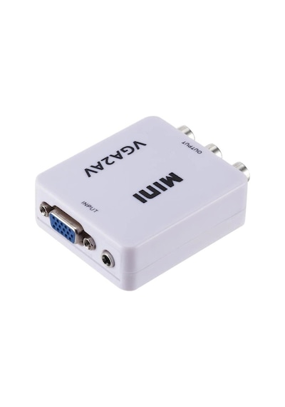 Vga To Av 3rca Video 1080p Çevirici Dönüştürücü Adaptör 3.5mm Destekli