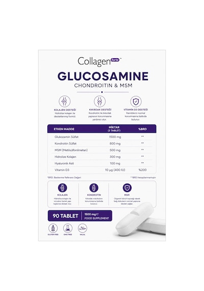 Collagen Forte Platinum Glucosamine Chondroitin Msm Collagen Tip 1-2-3 90 Tablet