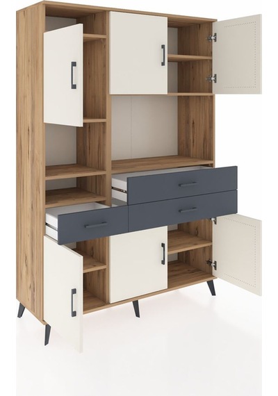 Hyperion Dolap 9 Raflı 3 Çekmeceli 6 Kapaklı 132x44x195 Çam-aytaşı/antrasit Aytası/antrasıt - Atlas Çam Hyperion Dolap 9 Raflı 3 Çekmeceli 6 Kapaklı 132x44x195 Çam-aytaşı/antrasit Aytası/antrasıt - Atlas Çam
