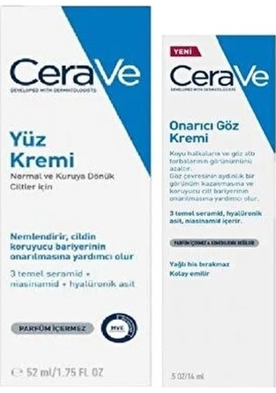 Cerave Kofre - Nemlendirici Yüz Kremi 52 Ml + Onarıcı Göz Kremi 14 Ml