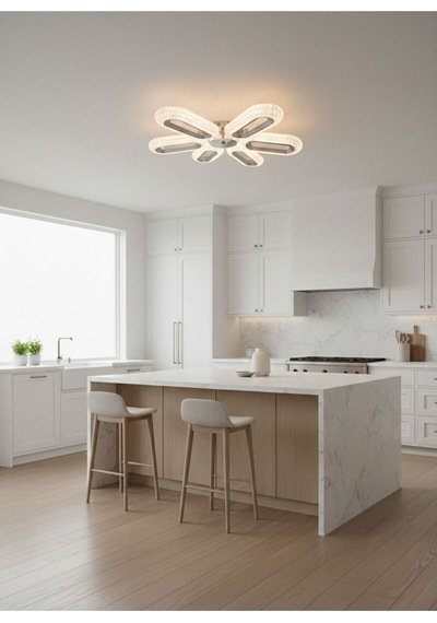 Eclipse Model 6 "lı Gümüş 3 Renk Modu Ledli Modern Tavana Sıfır Salon Mutfak Yatak Odası Led Avize Altın