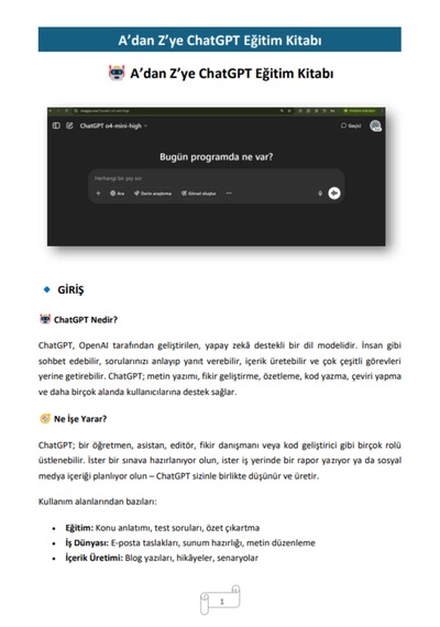 Chatgpt Eğitim Kitabı Binlerce Komut