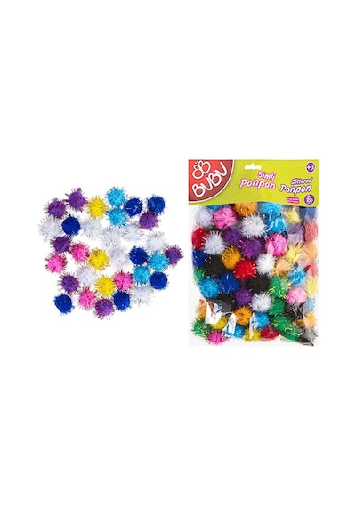 Bu-bu Pon Pon Simli 2 Cm 100 Lü Karma 10x15 Bubu00112