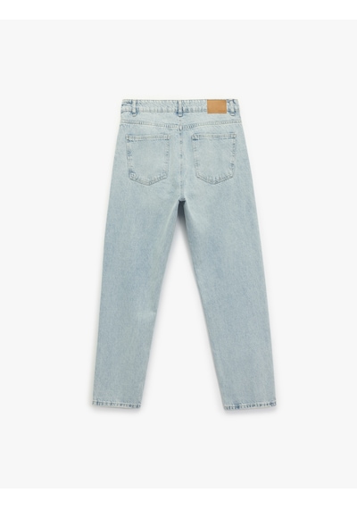 Koton Normal Bel Pamuklu Vintage Straight Fit Jean Pantolon Açık İndigo 6wam40018ıd Açık İndigo Koton Normal Bel Pamuklu Vintage Straight Fit Jean Pantolon Açık İndigo 6wam40018ıd Açık İndigo