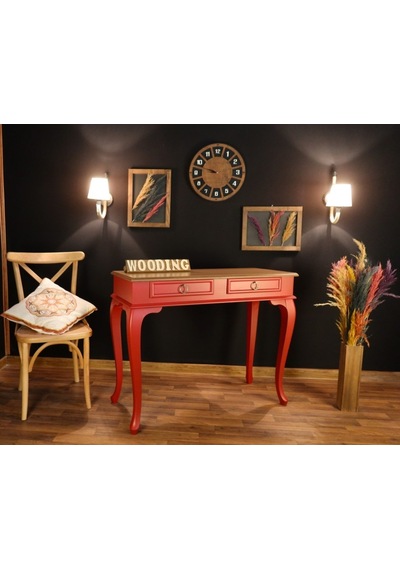 Wooding 100 Cm Çekmeceli Masif Kırmızı Naturel Dresuar (548587916) Kırmızı