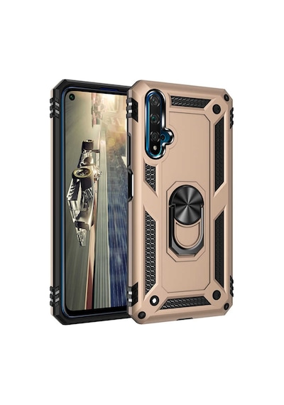 Huawei Nova 5T Kılıf Zore Vega Yüzüklü Standlı Zırh Kılıf