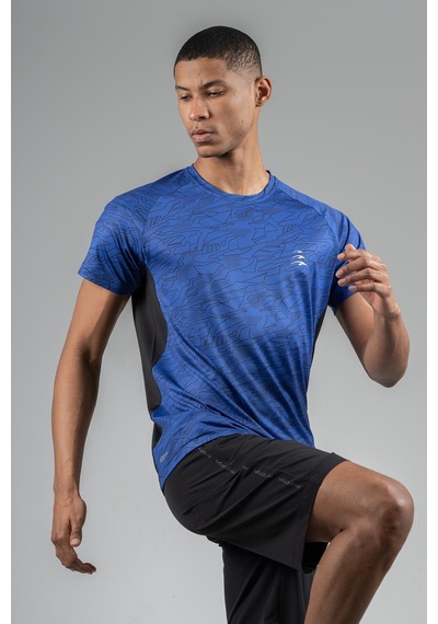 Maraton Regular Erkek Bisiklet Yaka Saks T-shirt Saks Mavi