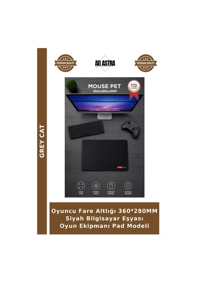 Oyuncu Fare Altlığı 360 280mm Siyah Bilgisayar Eşyası Oyun Ekipmanı Pad Modeli
