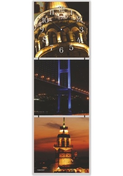 Mdf Istanbul Manzaralı Tablo Duvar Saati (64902725)
