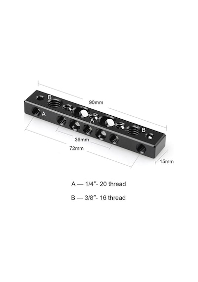 Smallrig 1091 Baseplate Barı 1/4 İnç Ve 3/8 İnç Vida Deliği