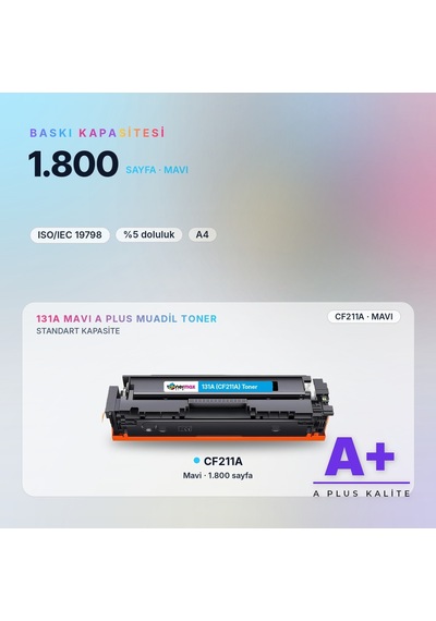 Hp 131a Cf211a Mavi Uyumlu Toner A Plus / Laserjet Pro 200 M251 / M276