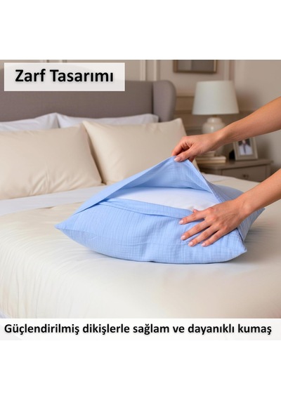 Püskül 2-adet Müslin Yastık Kılıfı Seti, 100% Pamuk Ultra Yumuşak 2-katlı Müslin Kumaş Yastık Kılıfları, Havadar Nem Emici Terletmeyen Yastık Kılıfı Açık Mavi, 50x70 Cm 2'li Yastık Kılıfı Seti Bebe Pembe - Kırık Beyaz Püskül 2-adet Müslin Yastık Kılıfı Seti, 100% Pamuk Ultra Yumuşak 2-katlı Müslin Kumaş Yastık Kılıfları, Havadar Nem Emici Terletmeyen Yastık Kılıfı Açık Mavi, 50x70 Cm 2'li Yastık Kılıfı Seti Bebe Pembe - Kırık Beyaz