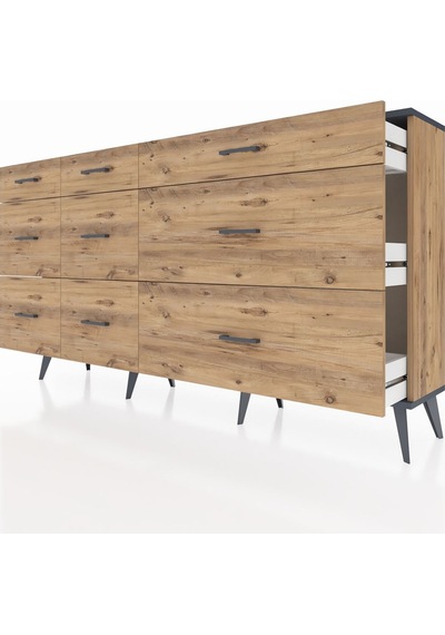 Arges Konsol 9 Çekmeceli 176x30x99 Çam-antrasit/çam Antrasıt/atlas Çam - Atlas Çam Arges Konsol 9 Çekmeceli 176x30x99 Çam-antrasit/çam Antrasıt/atlas Çam - Atlas Çam