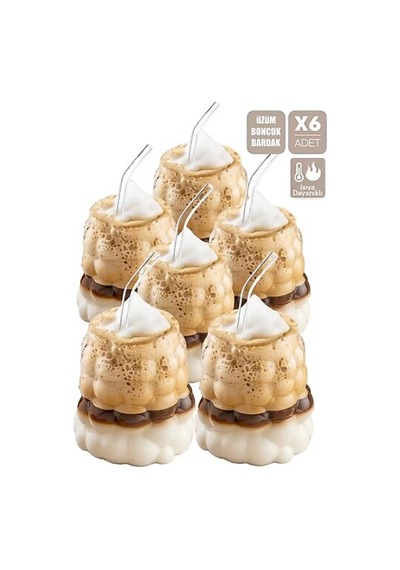 Konyax Üzüm Bardak Seti 60 Ml - 6 Adet Çok Renkli