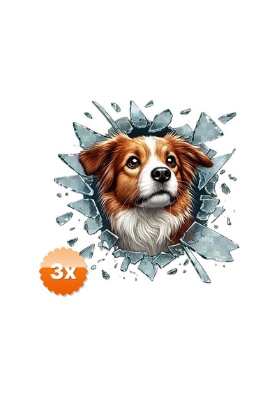 3 Adet Fulcar Köpek Tasarımlı Araç Stickerı 10x10 Cm 4 Model Karışık