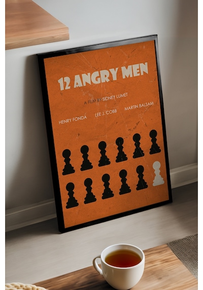 12 Angry Men Siyah Ahşap Çerçeveli Poster, Film Duvar Tablosu