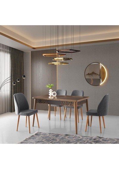 Armin Masa, Merida Sandalye, Haliç Ceviz, Antrasit, 130x80 Ceviz