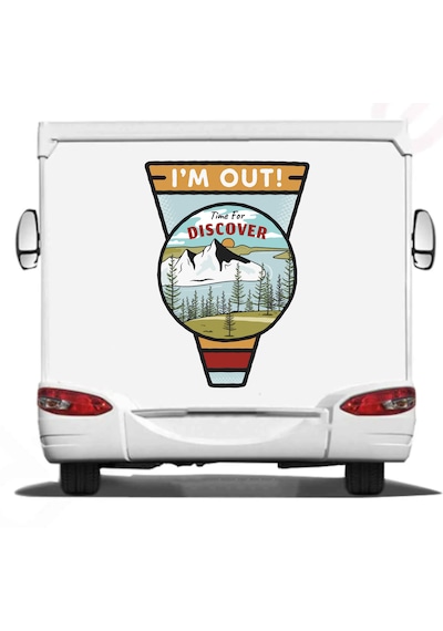 Kamp Avcı Off Road 4x4 Sticker - Discover Adventure Sticker -araba Oto Motosiklet Karavan Sticker - 02179 10x7 Cm