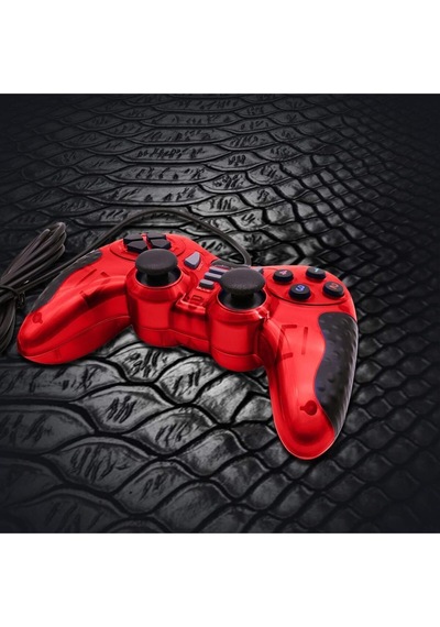 Pc Uyumlu Usb Dual Shock Titreşimli Joystick Oyun Kolu-cfl-2586 Kırmızı