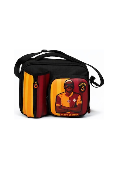 Galatasaray Lisanslı Victor Osimhen Figürlü 3 Bölmeli Su Itici Kumaşlı Beslenme Çantası Çok Renkli