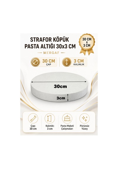 Strafor Köpük Pasta Altığı 30x3 Cm