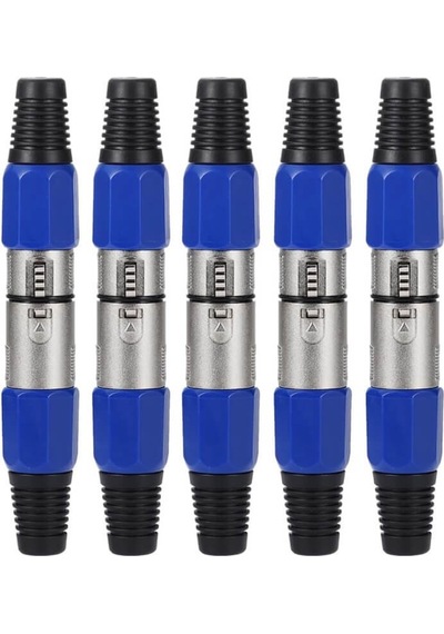 10 Adet - 3 Pin Xlr Konektörü 5 Adet Dişi + 5 Adet Erkek Mikrofon Jackı - Mikrofon Ses Jakı