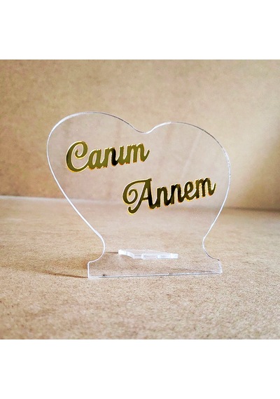 Anneler İçin Canım Annem Pleksi Kalp Hediye
