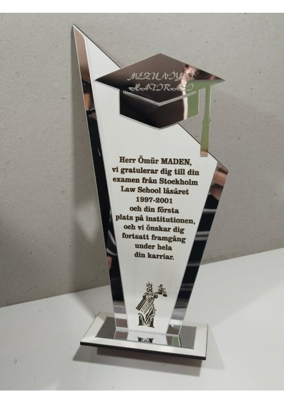 Hukuk Mezuniyeti Adalet Temalı Mdf-pleksi Plaket -madalya Çok Renkli