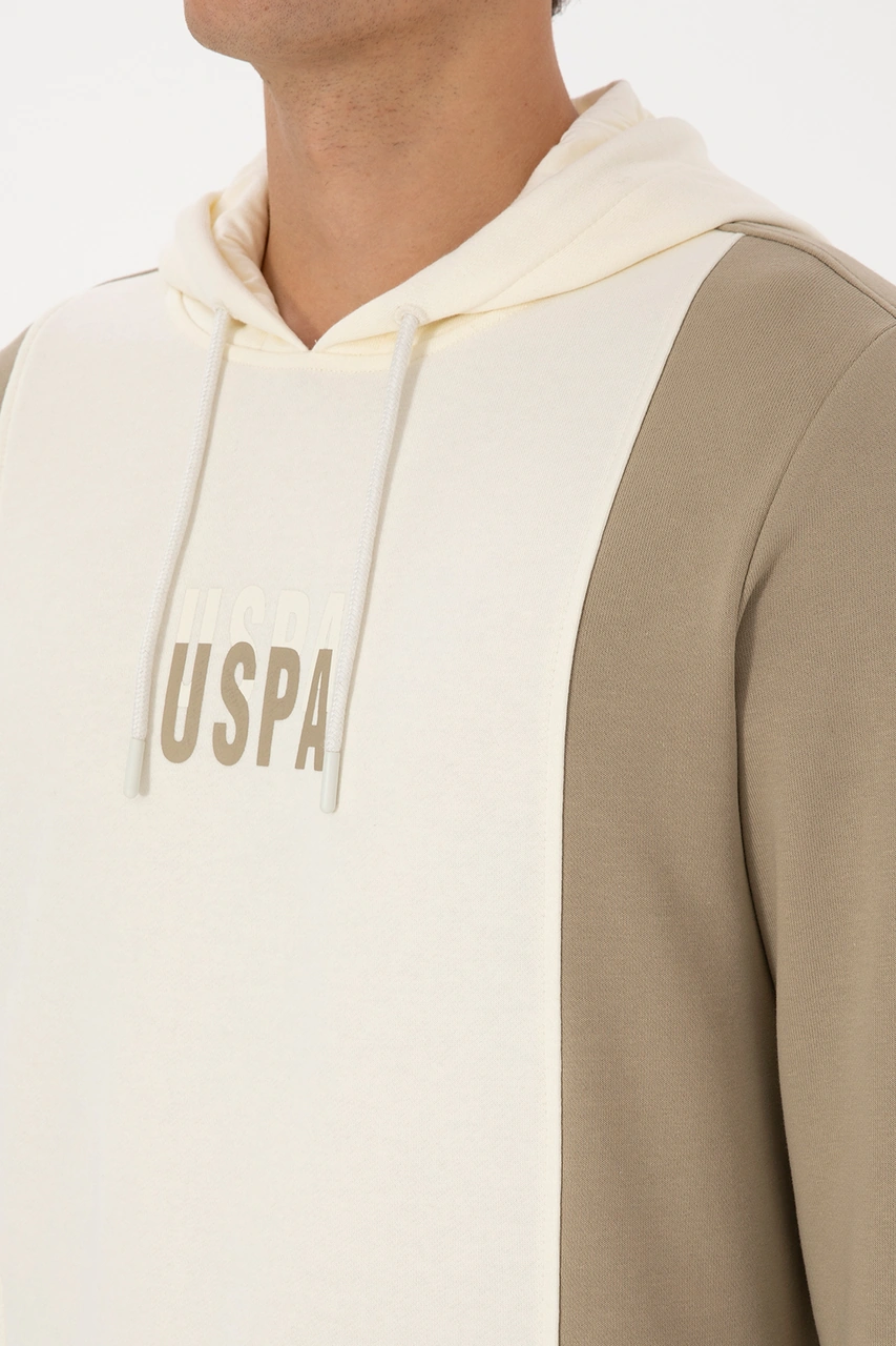 U.S. Polo Assn. Erkek Regular Fit Kapüşonlu Açık Haki Sweatshirt 50316365-VR183