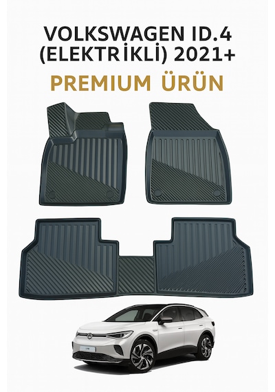 Volkswagen Id4 Elektrikli 2021+uyumlu 3d Premium Oto Paspas Su Geçirmez, Kaymaz, Kolay Temizlenir