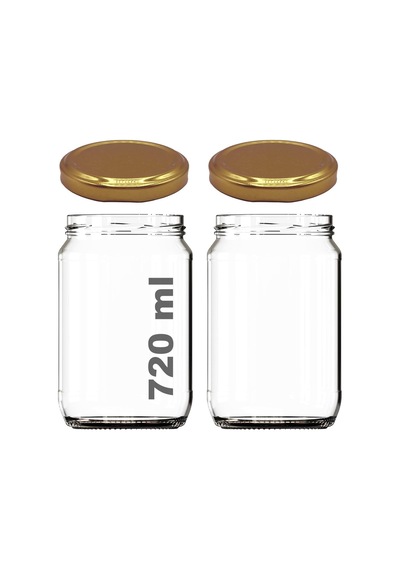 720 Ml Metal Kapaklı Bal Kavanozu 720 Cc Şeffaf Konserve Kavanoz 2 Adet 1 Kg Bal Alır Siyah Çok Renkli