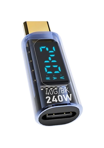 Coofbe Dijital Ekranlı 40gpbs 240w Type-c To Type-c Dönüştürücü 8k 60hz Type-c Hdmi Şarj Data Hdmi Çevirici