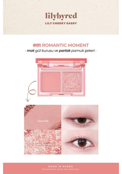 Lilybyred 2’Li Mat / Parlak Far Paleti Little Bitty Moment Shadow 01 Romantic Moment Mat / Parlak
