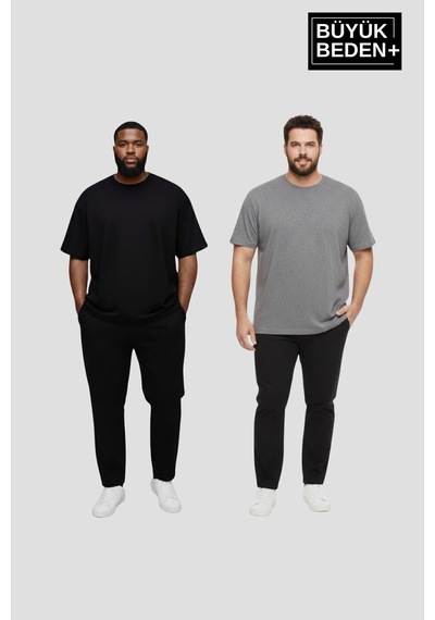 Superlife Büyük Beden Erkek Regular Kalıp Basic Bisiklet Yaka 2'li Tişört Seti 3xl-6xl Spr26bts510+2 Siyah Superlife Büyük Beden Erkek Regular Kalıp Basic Bisiklet Yaka 2'li Tişört Seti 3xl-6xl Spr26bts510+2 Siyah