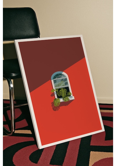Modern Tasarım Dekoratif Poster Tablo Beyaz Çerçeveli
