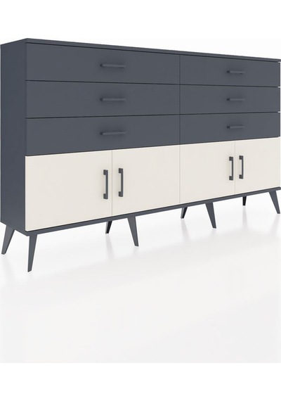 Arges Konsol 2 Raflı 6 Çekmeceli 4 Kapaklı 176x30x99 Antrasit-ayt Antrasit-aytaşı/antrasit Arges Konsol 2 Raflı 6 Çekmeceli 4 Kapaklı 176x30x99 Antrasit-ayt Antrasit-aytaşı/antrasit
