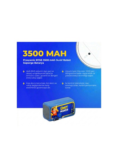 Proscenic 811se 3500 Mah 14.4v Robot Süpürge Batarya