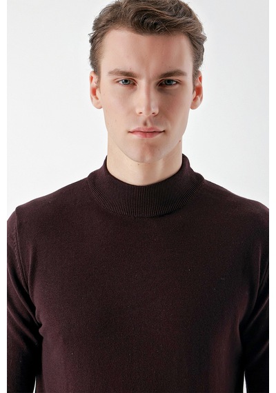 Morven Erkek Mor Basic Yarım Balıkçı Yaka Dynamic Fit Rahat Kesim Triko 25kc017002309 Mor