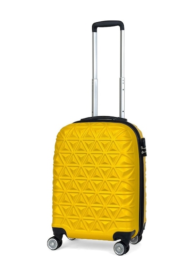 Reymond Luggage Piramit Desen ABS Seyahat Valizi, Canyon Serisi,  Sarı - Kabin Boy Sarı