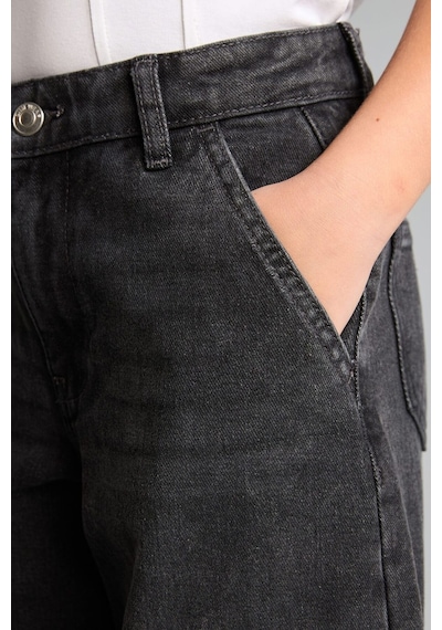 Defacto %100 Pamuk Baggy Fıt Jean Pantolon Kız Çocuk H6245a826aunm55 Gri-nm55
