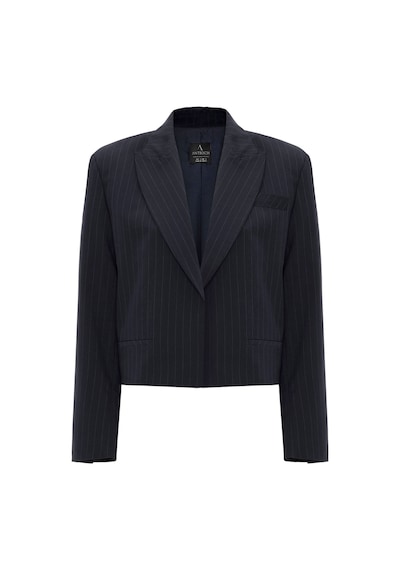 Antioch Relax Fit Düğmesiz Crop Kadın Blazer Ceket Lacivert
