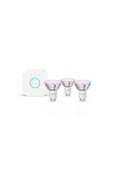 Philips Hue Essential 3'lü Gu10 Spot Başlangıç Seti 345 Lumen Çok Renkli - Beyaz